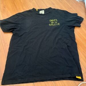 Gallery Dept Black Tee with Yellow Accents